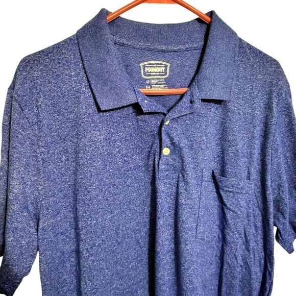 The Foundry Blue Short Sleeve Mens Polo, Size LT Large Tall - Picture 3 of 6